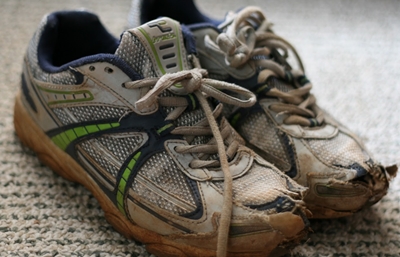 worn-out shoes